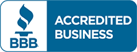 BBB accredited business logo in blue and white