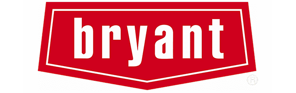 Bryant logo in white on a red shield-shaped sign